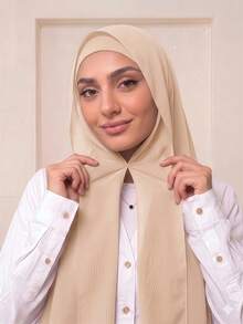 1pc 3 In 1 Instant Chiffon Hijab With Built-In Magnets And Undercap/All-In-One Instant Hijab--No Pins, Slip-Free Fit, Easy Wear In Seconds. - Instant Chiffon Hijab - View 19
