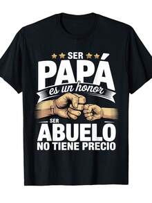 Camiseta de hombre "Ser Papá Es Un Honor" en español, adecuada como regalo para tu tío, camiseta casual tipo henley, cuello redondo, manga corta, texto en español, regalo para el Día del Pad - Rojo - Ver 1