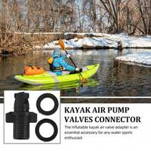 Inflatable Kayak Air Valve Adapter Universal Air Pump Connector Inflation Accessory For Canoe Rubber Boat Sup Board Inflatable Water Sports Equipment Inflate Deflate Replacement Fitting - Black - View 6