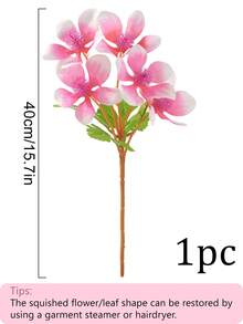 1支/3支裝 粉色人造5頭鐵莖花枝，仿真玫瑰，免維護，適用於房間裝飾、婚禮佈置、客廳臥室裝飾、桌面牆面裝飾、戶外裝飾、陽台裝飾、家居裝飾、花瓶花藝插花 - 粉色 - 查看 11
