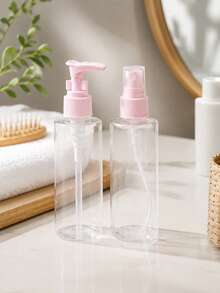 2pcs Travel Bottle Set, Travel Essentials, Portable Reusable Travel Accessories, Easy To Carry, Lightweight, Durable, Stylish, Suitable For Family Use, Daily Use - Multicolor - View 6