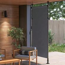 Vertical Awning/Balcony Blind 150 X 220-310cm With Crank, Weatherproof Balcony Privacy Screen Made Of Polyester In Dark Grey For Garden - 深灰色 - 查看 3
