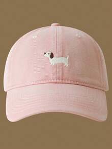 1pc Casual Embroidered Dog Decorative Baseball Cap, Adjustable Strap, Suitable For All Four Seasons, Unisex - Multicolor - View 4