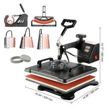 Heat Press Machine, 8-In-1 Combo Digital Multifunctional Sublimation Heat Transfer Machine 12 X 15 Inch, 360 Degree Rotation For Printing T-Shirts, Mugs, Caps, Plates - 29 * 38 Pulgadas, Negro - View 10