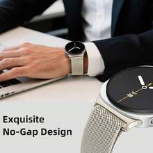 Galaxy Watch 8 40mm/44mm, Galaxy Watch 8 Classic 46mm, 適用於 Galaxy Watch Ultra 錶帶(2025/2024) 47mm 通用米蘭金屬網狀磁吸錶帶，適合女性與男性，不鏽鋼網狀錶帶 - 星光 - 查看 3