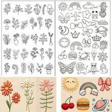 2pcs Wild Flower Floral Water-Soluble Embroidery Stickers, Self-Adhesive Non-Woven Fabric, Suitable For Beginners DIY Handcraft Decoration On Clothes, Bags, Hats - 2ST-b - View 17