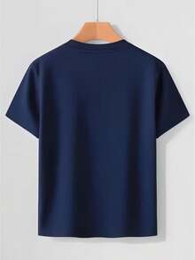 Camiseta para hombre con estampado de personaje divertido de estilo minimalista, negra, corte holgado, cuello redondo, manga corta, transpirable, ropa casual de calle, ropa masculina a la mo - Blanco - Ver 9