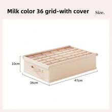 Caja de almacenamiento de ropa interior: bragas, calcetines, sujetadores - Organizador 3 en 1 Bolsa de almacenamiento con cajón para armario doméstico - Beige-36Grid-WithTaid - Ver 12