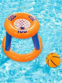 5pcs Portable Inflatable Basketball Hoop Set For Pool Party, Inflatable Water Basketball Hoop With Ball, Pool Supplies, Suitable For Adult Family Entertainment, Outdoor Leisure, Summer Party, Beach, Lake, Water, Pool Inflatable Toy, Beach Essential, Pool Float - Multicolor - View 3