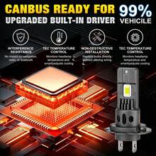 TOAUTO H7 LED Headlight Bulbs 2PCS, 90W 20000LM 6000K White CanBus Error Free, High Low Beam For Socket, Replacement For Car SUV Truck - A - View 6