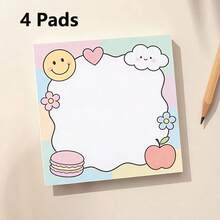 1/4 Pads Aesthetic Square Framed Sticky Notes Suitable For Study, Planners & Desk Decor - Color Block Notepad With Frame, Multi-Purpose Adhesive Pages For Bullet Journaling, Office Supplies, Organization (Cute Color-Coded) - one-size - View 7