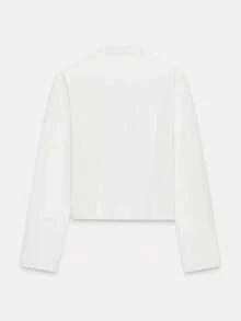 Women's New Napoleon Style Short Jacket, Braided Embroidery Button Design, Vintage Court Style Coat White - White - View 9