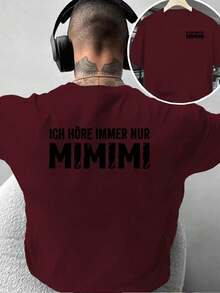 Camiseta de moda para hombre con estampado creativo de doble cara, de manga corta y con un divertido estampado de eslogan en alemán, única y llamativa, adecuada para uso casual en casa o act - Blanco - Ver 9