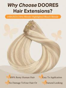 DOORES 9PCS Clip In Hair Extensions Straight Real Human Hair Natural Virgin Human Hair Extensions Double Weft Clip Ins Invisible & Soft Mini Hair Pieces For Thinning Hairs For Women - S18A/613A - View 4