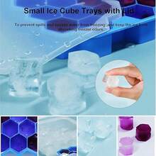 Silicone Honeycomb Ice Cube Tray With Lid - 37 Cavities, Flexible Ice Maker, Suitable For Summer Drinks, Easy Release And Easy To Clean, Essential For Cold Beverages - Multicolor - View 10