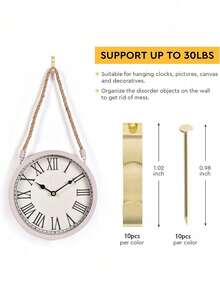 30pcs 30lbs(Approx 13.6kg) Heavy Duty Hooks - Multi-Functional Hook Set, Suitable For Drywall And Wooden Walls - Multicolor - View 3
