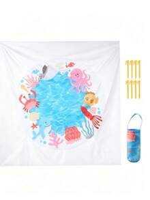 1 buah Alas Bermain Air Lipat untuk Anak, Alas Bermain Air Luar Ruangan 2-in-1, Alas Pantai & Kolam Renang Tahan Air dan Tahan Pasir - MultiWarna - View 12