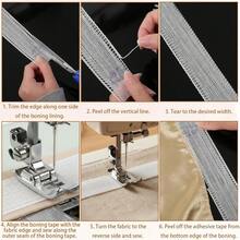 Fishbone Hemming Tape Sewing Tool 3.5cm Wide Chiffon Thin Fabric Edge Hemming Guide No-Sew Hemming Tape Tailor Assistant 3.5cm Wide Pleat Hemming Guide DIY Clothing Sewing Accessory Essential For Beginners And Enthusiasts - Fishbone Line - View 3