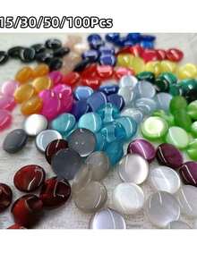 15/30/50/100Pcs Of Clothing Candy-Colored Buttons Shirt Button Sewing DIY Crafts - Multicolor - View 1