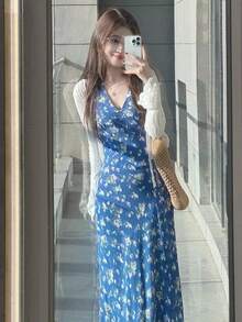 Women Long Dresses - Blue - View 5