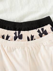 Baby Girls 6pcs Set Autumn/Winter Sweet Bow Print Baby Thermal Underwear Set - Apricot - View 6