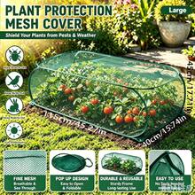 1pc New Rectangular Oval Anti-Insect & Anti-Bird Plant Cover, Foldable Large Space Home Gardening Seedling Cover, Plant & Vegetable Windproof/Sunshade Net/Cover, Portable Storage, Includes Ground Stakes To Secure Plant Cover - Rectangular Oval - View 4