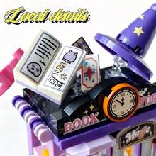 Creative Micro-Particle Mini Street Scene Shop Building Block Series, ABS Material, Includes Detailed Stickers. Contains: Fried Bun Shop, Mahjong Shop, Magic Bookstore, Grocery Store And More -Matched Street Scene Building Blocks. DIY Educational 3D Assembly Toy, Pixel Style Stacking Block Children's Toy Set. - Multicolor - View 5