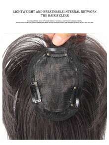 Synthetic Hair Topper With Bangs Invisible 3D Hair Toupee Hairpieces Top Hair Closures For Men And Women, Halloween - Multicolor - View 6