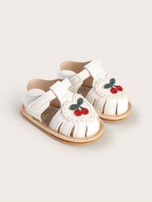 Summer Princess Sandals For Girls, 3-6-9 Months, Cute, Breathable, Comfortable Rubber Soles, Infant Shoes, Soft Soles For 1-Year-Olds - White - View 3