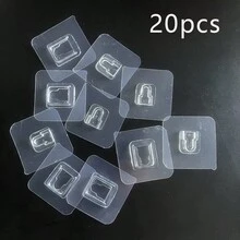 20/10/2/1件装多功能路由器支架夹，粘钩可用于固定电源插座、遥控器、相框、墙面装饰，适用于浴室、淋浴间、户外、厨房、家居装饰，无需钻孔 - 查看 9