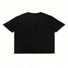 G Studio Playera Oversize Mujer Frase Hot Summer Cold Drink Letras Coloridas Moda Verano Manga Corta Casual Playa - T01-Negro - Ver 3