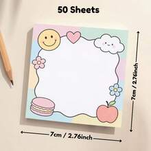 1/4 Pads Aesthetic Square Framed Sticky Notes Suitable For Study, Planners & Desk Decor - Color Block Notepad With Frame, Multi-Purpose Adhesive Pages For Bullet Journaling, Office Supplies, Organization (Cute Color-Coded) - one-size - View 5