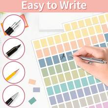 10 Sheets Colorful Categorized Index Label Stickers 16X21.5cm Waterproof Easy-Tear Self-Adhesive Name Labels Office Stationery Marking Stickers - Index Labels - View 8