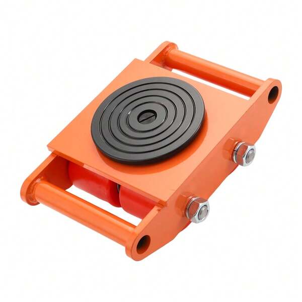 Beaully 6T Machinery Skate Dolly With 360° Rotation, 1 Pcs Carbon Steel Machinery Moving Skate, 4PU Swivel Rollers, Heavy Duty Industrial Moving Equipment For Factory, Warehouse, Workshop, Orange