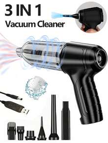 Rechargeable Cordless Powerful Vacuum Cleaner, Lightweight Design For Easy Storage. Suitable For Cleaning Hard Floors, Carpets, Pet Hair, Home Vacuum Cleaner, Comes With Car Accessories - 107 - View 1