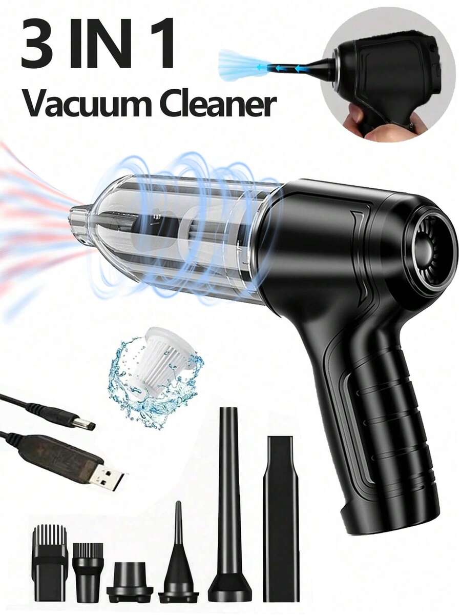 Rechargeable Cordless Powerful Vacuum Cleaner, Lightweight Design For Easy Storage. Suitable For Cleaning Hard Floors, Carpets, Pet Hair, Home Vacuum Cleaner, Comes With Car Accessories - 107 - View 1