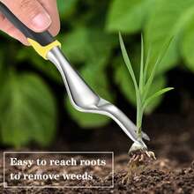 Garden Weeder Manual Weeding Tool With V-Shaped Fork And Anti-Bending Lever Base, Easy Weeding And Deeper Root Digging, Ergonomic Handle Weeding Tool For Farm Lawn And Field - A - View 2