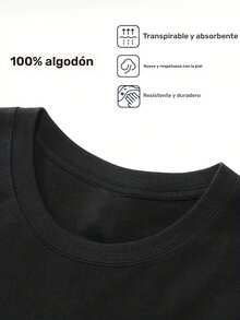 CAMISETA UNISEX DE ALGODÓN CASUAL "ME ESTÁS VOLVIENDO LOCO" CON ESTAMPA DE MONSTRUO, ESTILO STREETWEAR - Negro - Ver 3