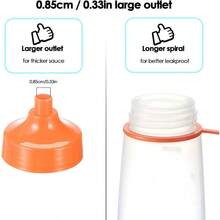 - Botella para exprimir condimentos para salsas, color naranja 550 ml - 1 + 0,6 litros - Ver 2