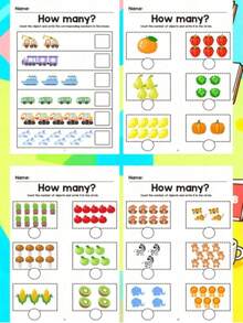 64-Page Engaging Math Workbook Featuring Transportation, Forest Animals, Marine Life, And Fruits/Plants, Suitable For Early Arithmetic Development - Multicolor - View 9