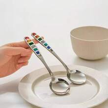 2pcs Rainbow Glitter Design Spoons, Anti-Scratch Handle, Universal Soup Spoon, Dessert Spoon, Ice Cream Spoon For Home And Restaurant - View 11