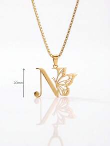 Collar con Inicial de Mariposa, Colgante de Letra Personalizado, Regalo Personalizado para Ella, Regalo Perfecto - Multicolor - Ver 10