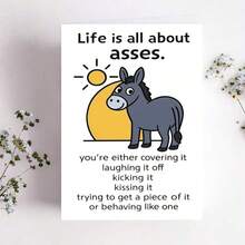 1 قطعة "Life Is All About The Butt" بطاقة عيد ميلاد حمار مضحكة مع ظرف، نكتة فكاهية، تحية للأصدقاء والزملاء، فارغة من الداخل - أطقم - مشاهدة 7