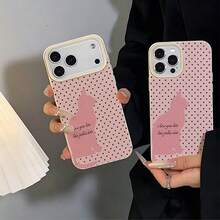 1個 TPU材質甜美酷粉色波點貓咪輪廓口號圖案手機殼，適用於 iPhone 17 Pro Max/17/16 Pro Max/15/13/12/11/S20 FE/A15/S24/A55/Note 11/Note 12/Note 13 Pro，全包覆防震軟殼保護套 - 白色 - 查看 5