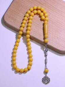 1pc Steady Classic Ink Wash Pattern Resin Men's Prayer Bead Bracelet, Suitable For Men's Daily Wear - Beads - View 2