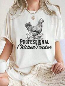 Tops Y2K para Mujer, Camisa Casual de Manga Corta Dulce y, Estilo Rural de Primavera Verano, Estampado Gráfico, Corte Holgado, Atuendo para Vacaciones, Uso Diario - Blanco - Ver 1