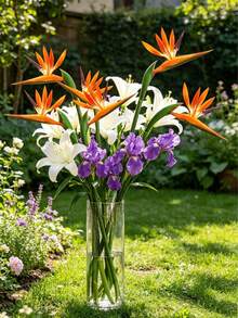 1/3pcs Artificial Bird Of Paradise Flowers, Rubber Material, Strelitzia Stems, Suitable For DIY Home Decor, Party Theme Display, Autumn Decoration - Orange - View 8