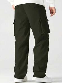 Men's Hiking Pants, Cargo Pants With Drawstring And Multiple Pockets For Travel, Hiking, And Physical Activities - Army Green - View 3