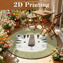 Cashmere-Like Tiger Face Illustration Pattern Printed Large Carpet, Exquisite Carpet, Comfortable And Beautiful, Versatile Decorative Style, Suitable For Multiple Scenes, Easy To Clean And Machine Washable, Available In Multiple Sizes. - A - View 2