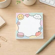 1/4 Pads Aesthetic Square Framed Sticky Notes Suitable For Study, Planners & Desk Decor - Color Block Notepad With Frame, Multi-Purpose Adhesive Pages For Bullet Journaling, Office Supplies, Organization (Cute Color-Coded) - one-size - View 4
